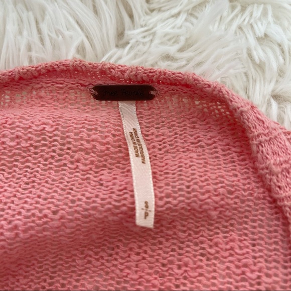 Free People pink knit Cropped Cardigan Size Small - Picture 5 of 5